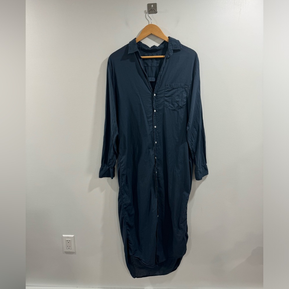 Frank & Eileen Navy Button-Front Shirt Dress